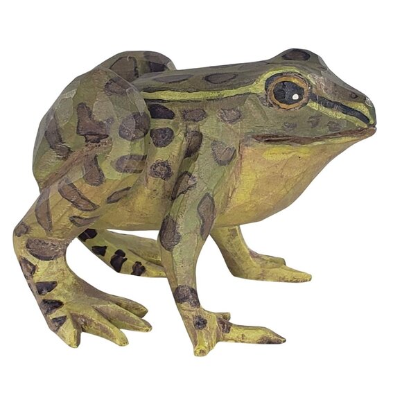 Arthur Shoemaker Frog Toad Wood Carved Miniature Animal Folk Art Vintage 1979 - Picture 2 of 8